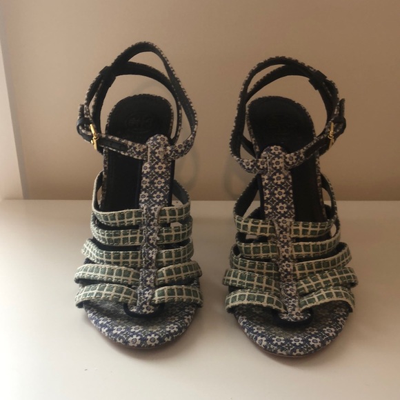 Tory Burch mixed print High heel Sandal - Picture 1 of 5